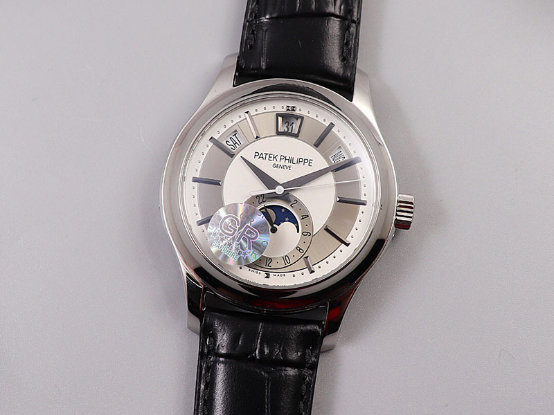 高仿百达翡丽手表-PATEK PHILIPPE 复杂功能计时系列5205G-001 腕表 银白表盘 第3张