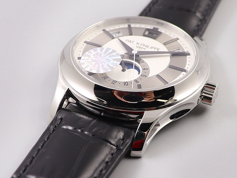 高仿百达翡丽手表-PATEK PHILIPPE 复杂功能计时系列5205G-001 腕表 银白表盘 第4张