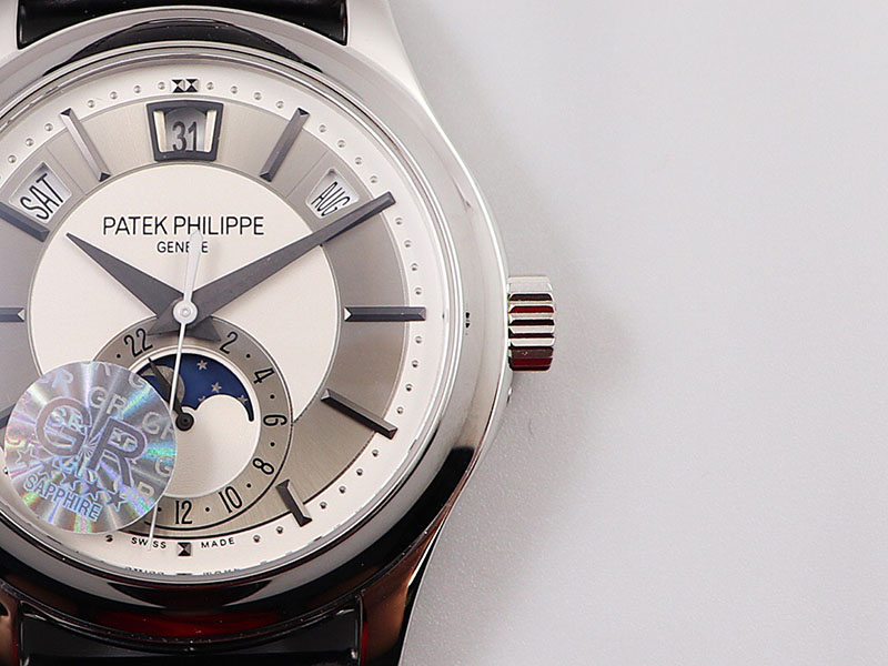 高仿百达翡丽手表-PATEK PHILIPPE 复杂功能计时系列5205G-001 腕表 银白表盘 第6张